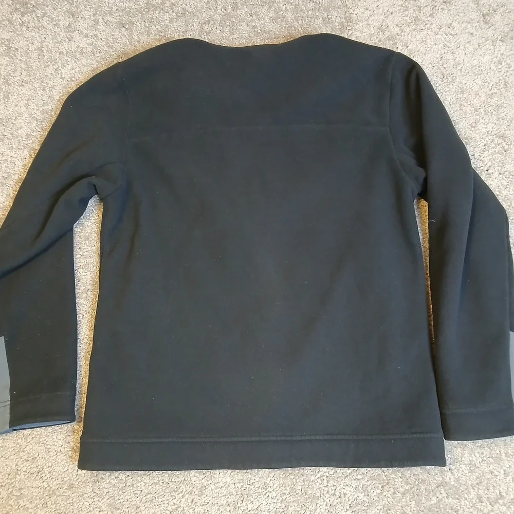 The North Face Mens Full Zip Fleece Jacket Black Grey Small Mock Neck Sweater